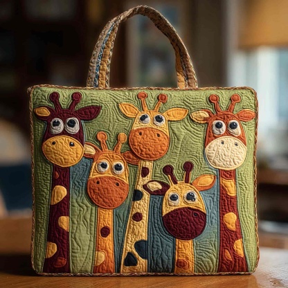 Tower of Giraffes Quilted Tote Bag GFTONT1952