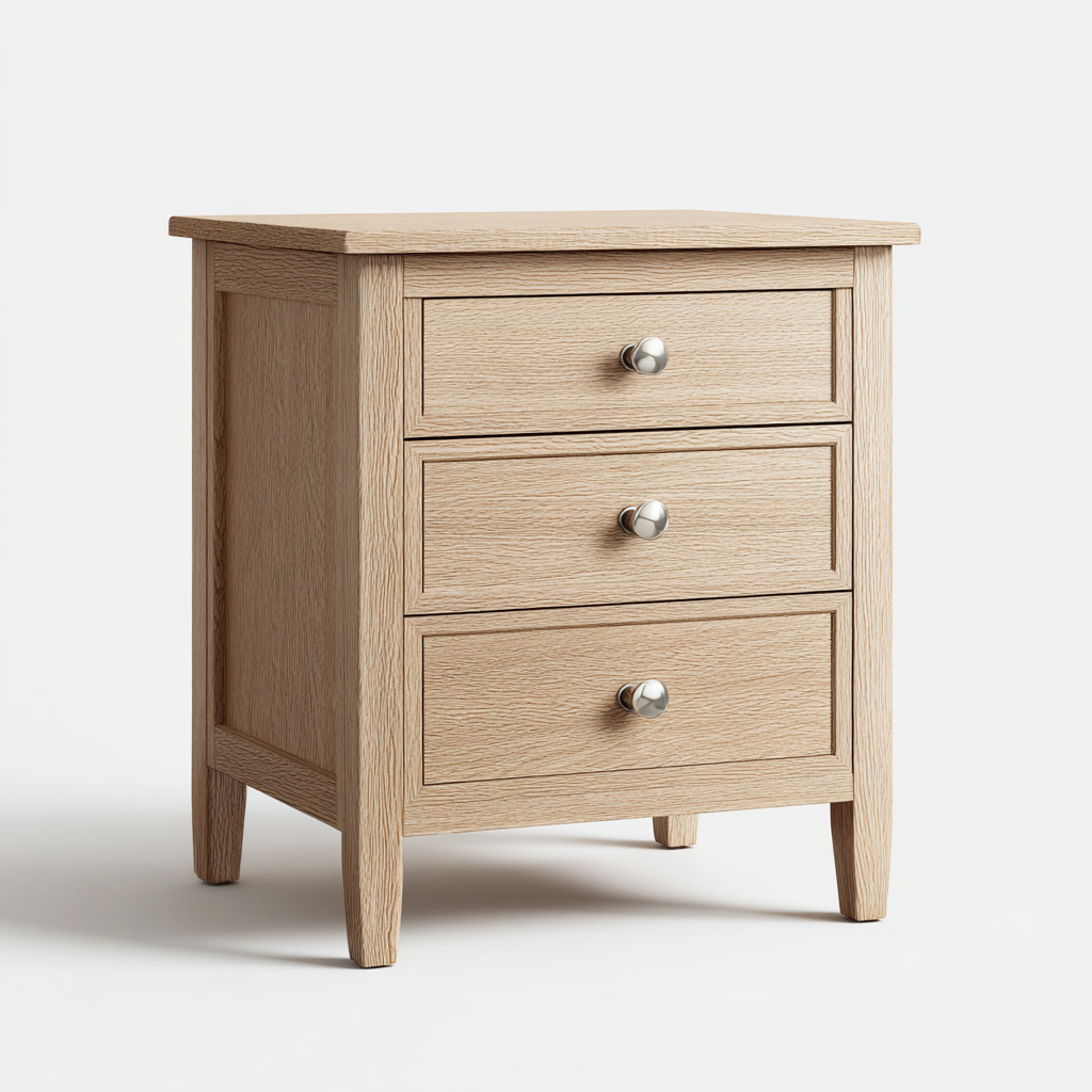 Table de chevet - bois - 45x40x60 cm - brun clair - design classique-Nestleify