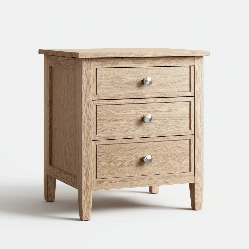 Table de chevet - bois - 45x40x60 cm - brun clair - design classique-Nestleify