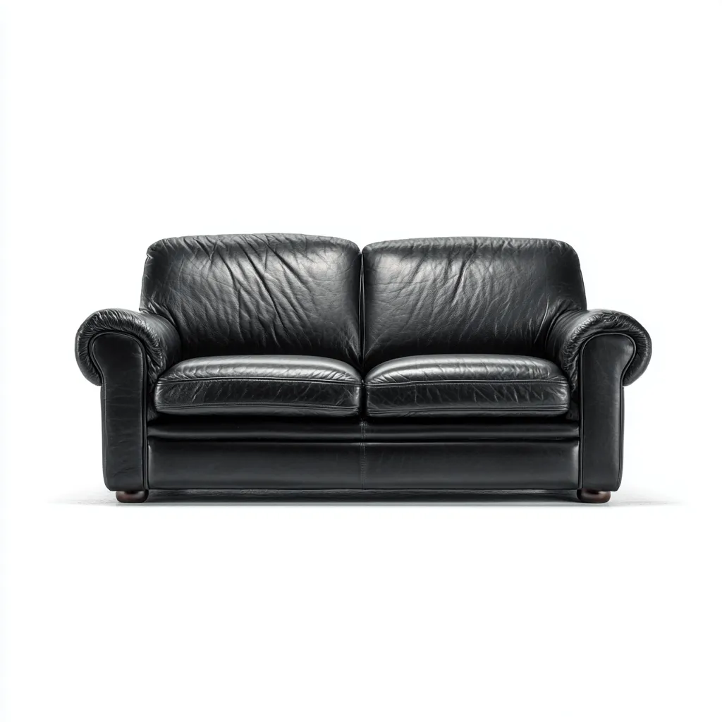Canapé droit - similicuir - 168x92x90 cm - noir - design classique-Nestleify