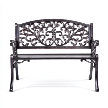 Banc de jardin - métal - 121x55x82 cm - noir antique - style rétro-Nestleify