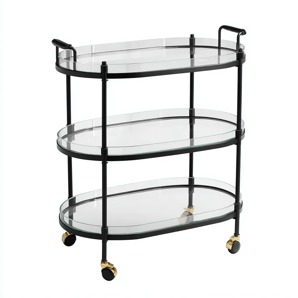 Dessertes et chariots - métal-verre - 80x40x85 cm - noir - design moderne-Nestleify