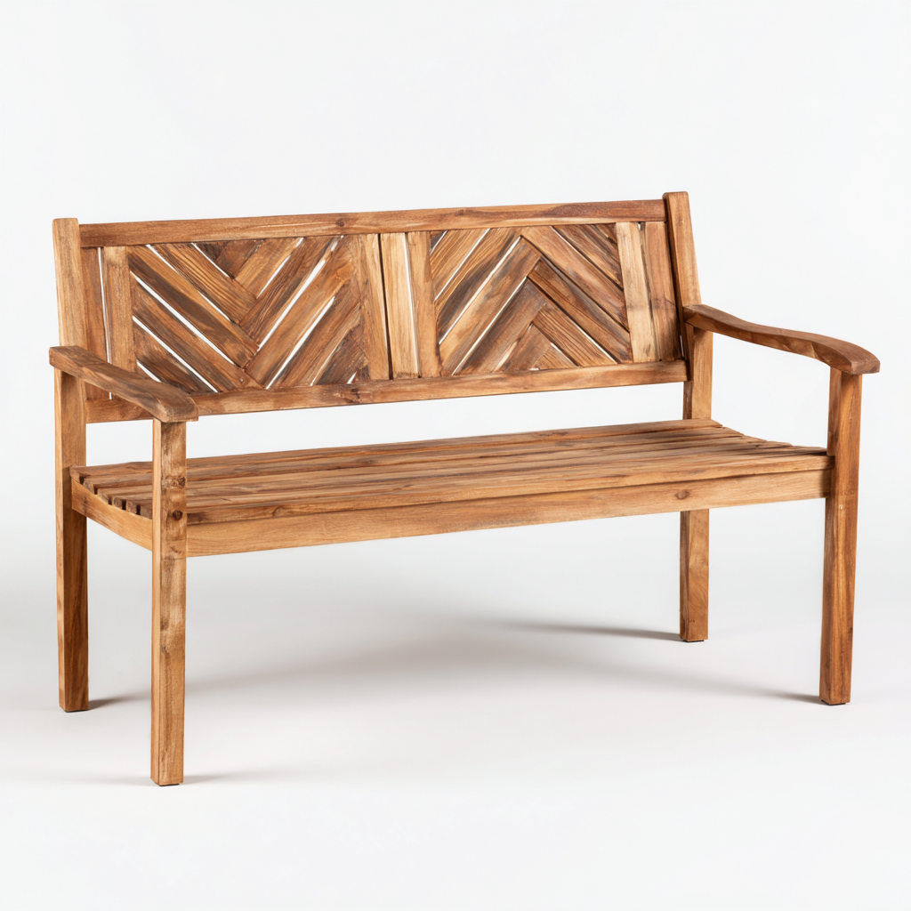Banc de jardin - bois - 118x59x88 cm - brun naturel - style classique-Nestleify