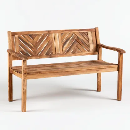 Banc de jardin - bois - 118x59x88 cm - brun naturel - style classique-Nestleify
