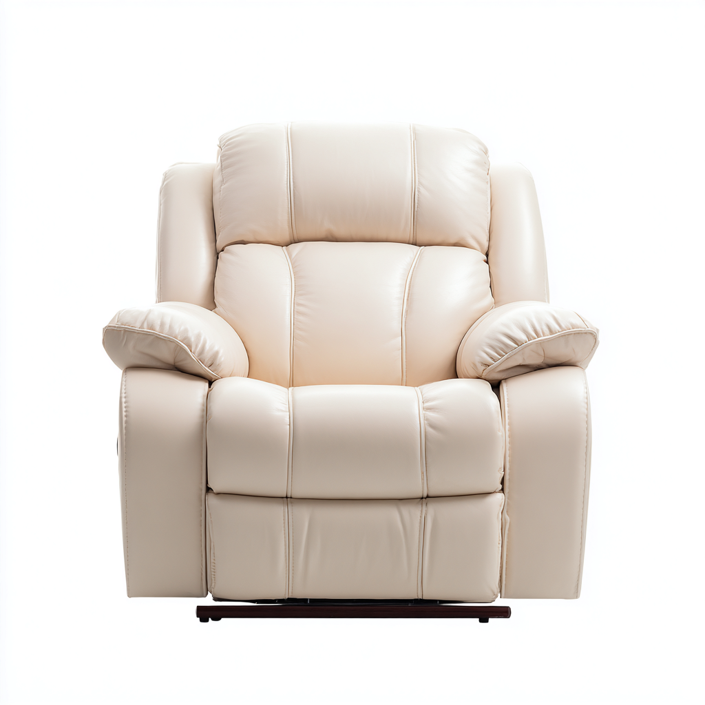 Fauteuil relax inclinable - cuir synthétique - 103x97x113 cm - beige - style moderne-Nestleify