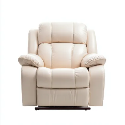 Fauteuil relax inclinable - cuir synthétique - 103x97x113 cm - beige - style moderne-Nestleify