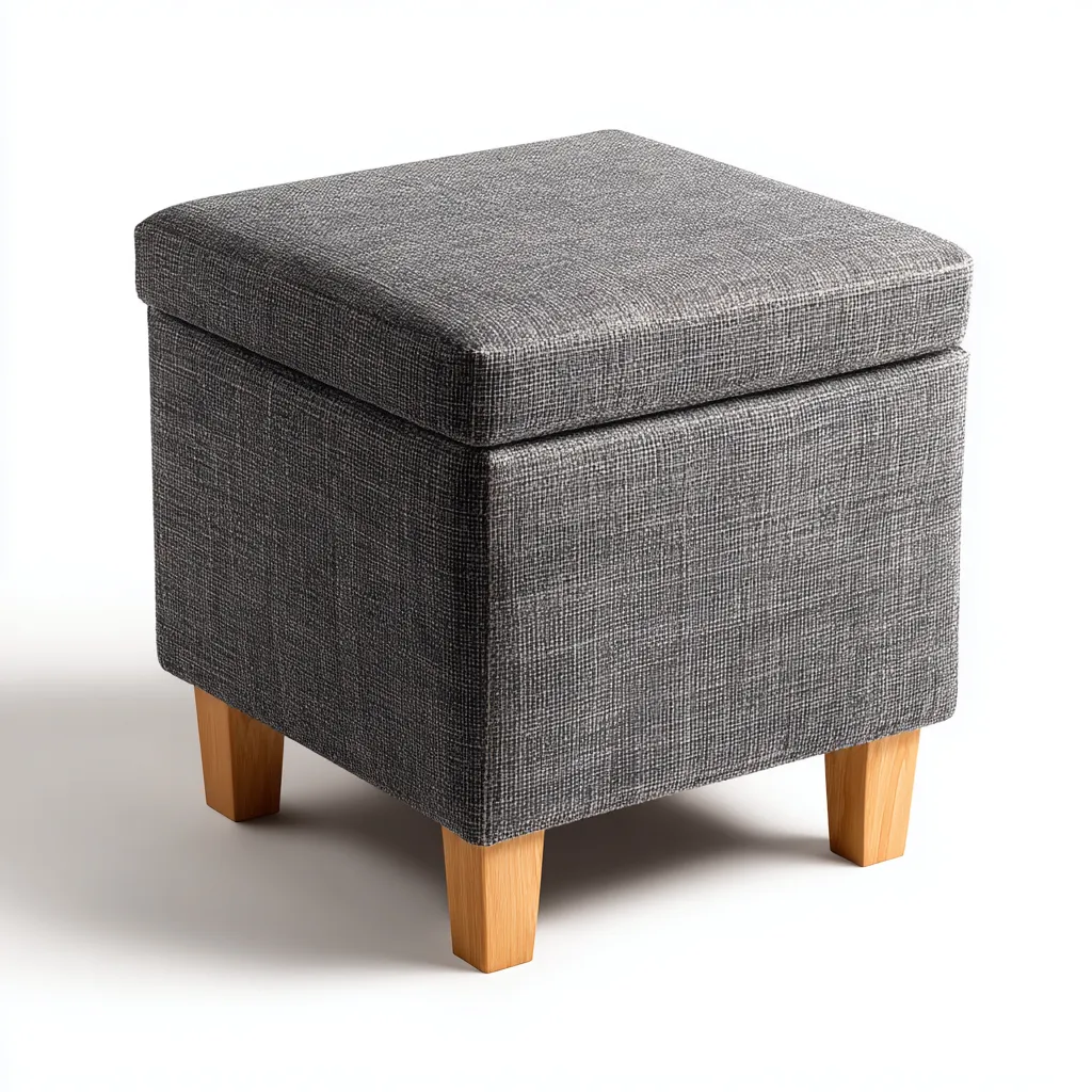 Pouf - tissu - 40x40x45 cm - gris - style moderne-Nestleify