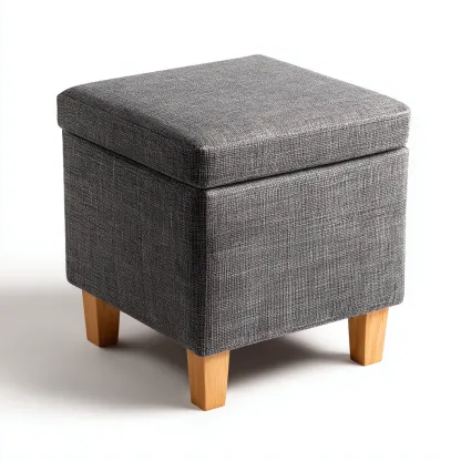 Pouf - tissu - 40x40x45 cm - gris - style moderne-Nestleify
