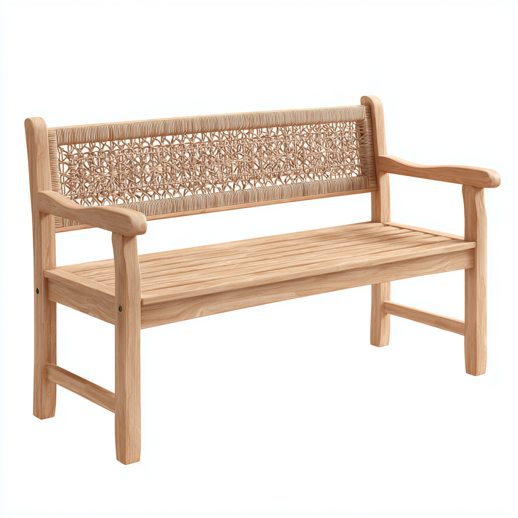 Banc de jardin - bois massif - 118x57x88 cm - bois naturel - style rustique-Nestleify