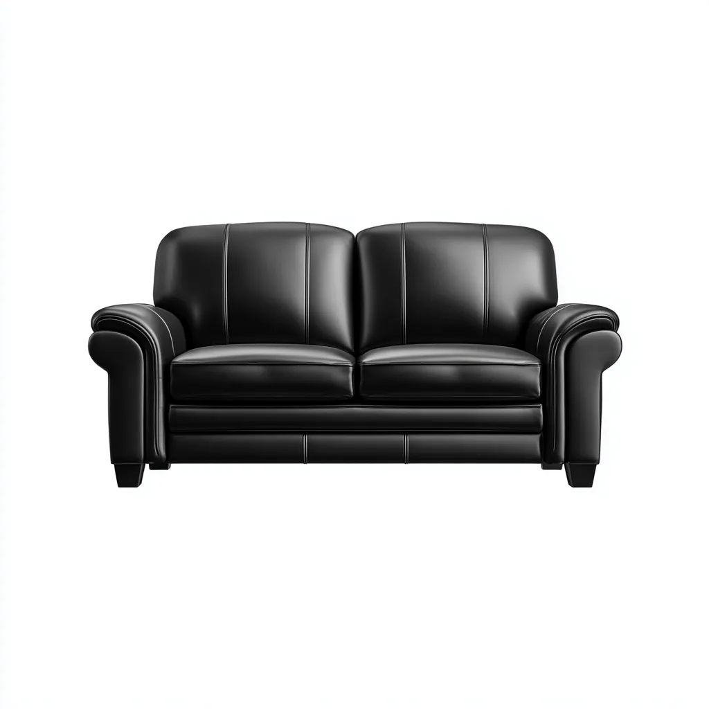 Canapé droit - similicuir - 165x90x92 cm - noir - style linéaire-Nestleify