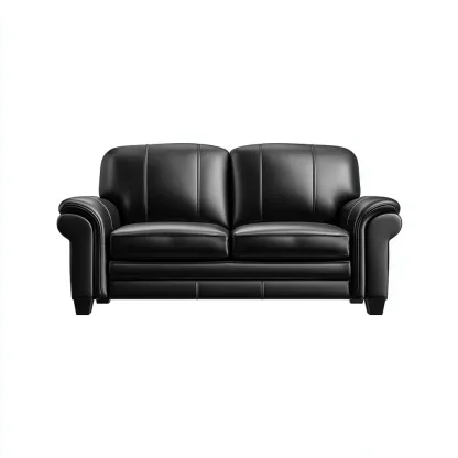 Canapé droit - similicuir - 165x90x92 cm - noir - style linéaire-Nestleify