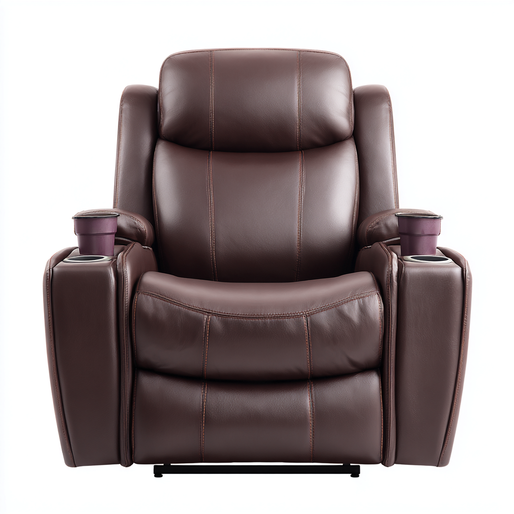 Fauteuil relax inclinable - cuir - 90x95x104 cm - brun - style moderne-Nestleify