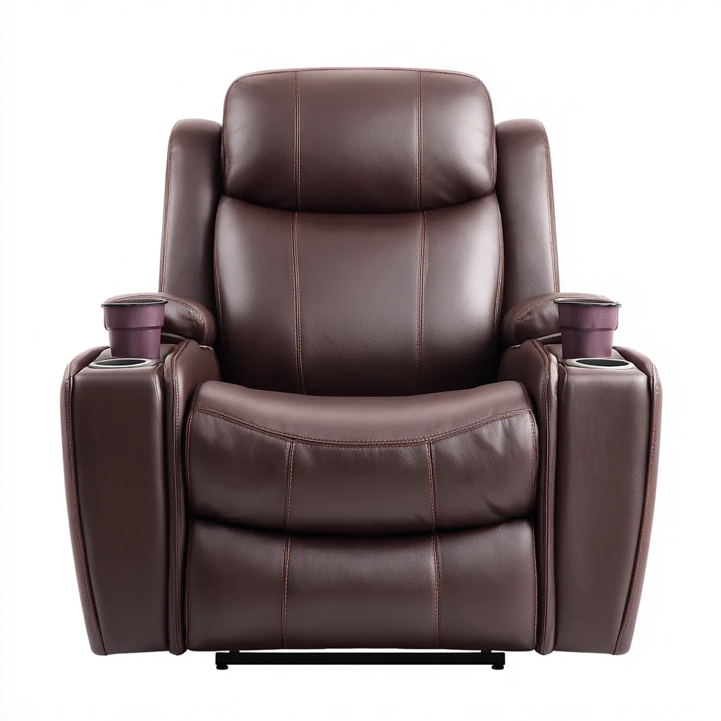 Fauteuil relax inclinable - cuir - 90x95x104 cm - brun - style moderne-Nestleify