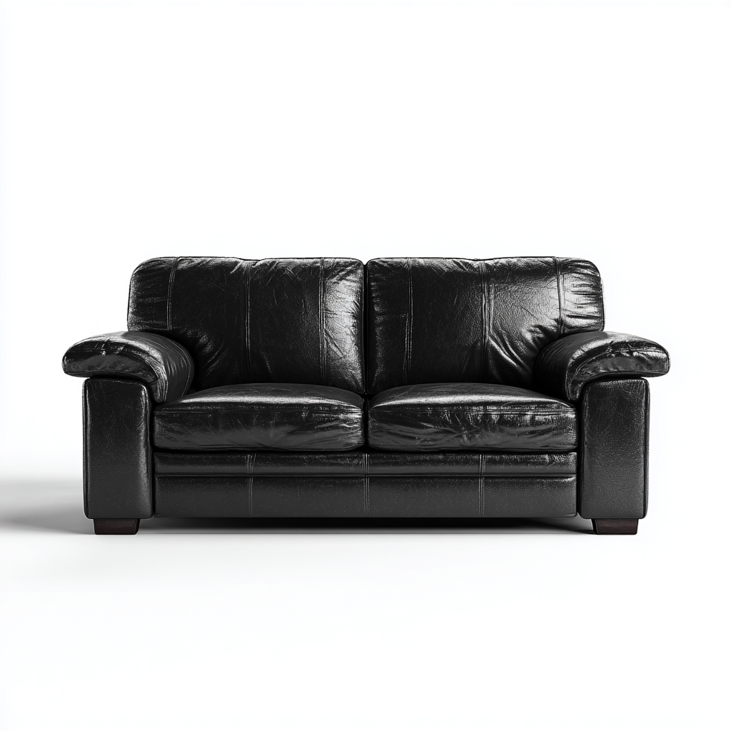 Canapé droit - similicuir - 175x95x92 cm - noir - design classique-Nestleify