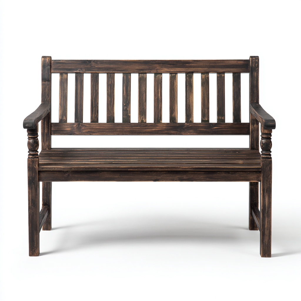 Banc de jardin - bois - 115x58x90 cm - brun foncé - style rustique-Nestleify
