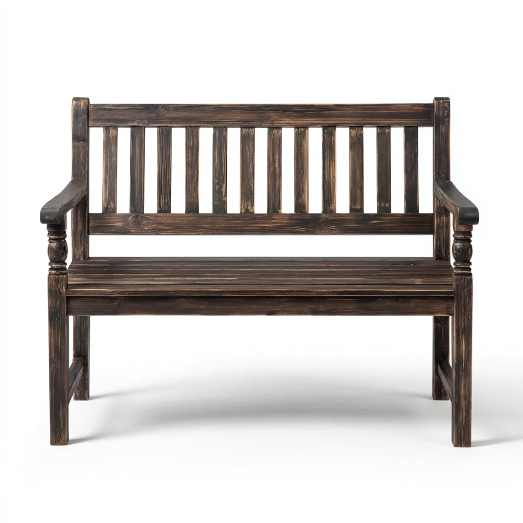 Banc de jardin - bois - 115x58x90 cm - brun foncé - style rustique-Nestleify