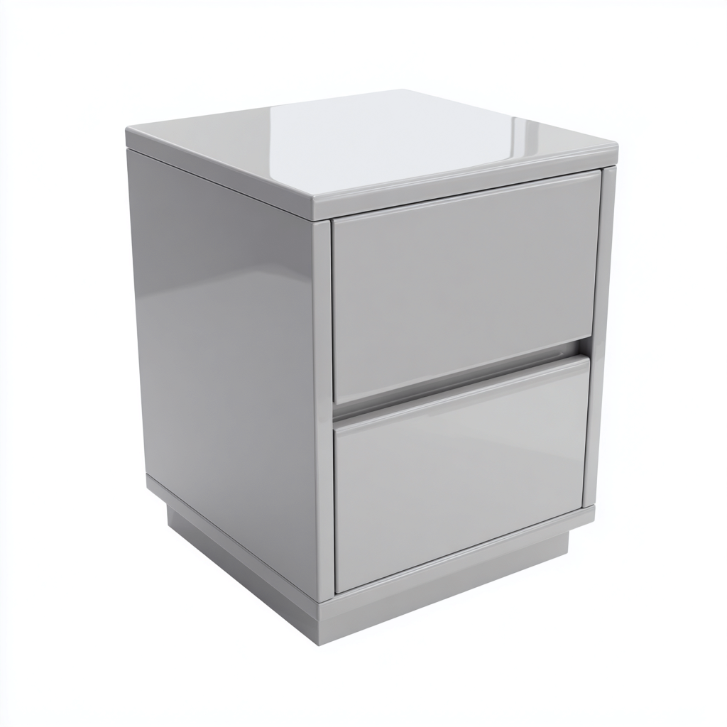 Table de chevet - bois - 40x38x55 cm - gris - design contemporain-Nestleify