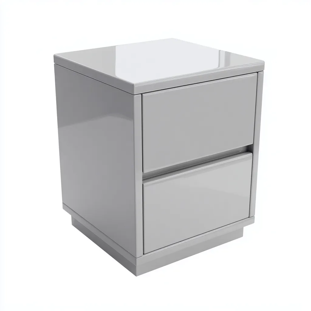 Table de chevet - bois - 40x38x55 cm - gris - design contemporain-Nestleify