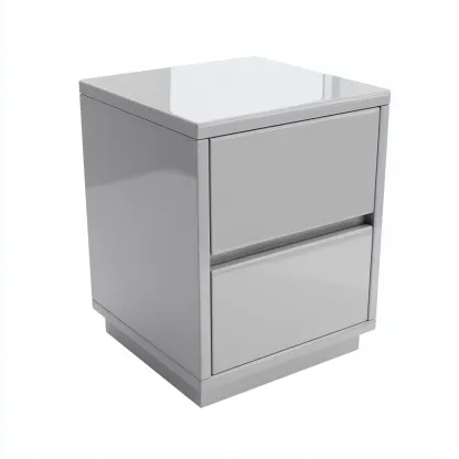 Table de chevet - bois - 40x38x55 cm - gris - design contemporain-Nestleify