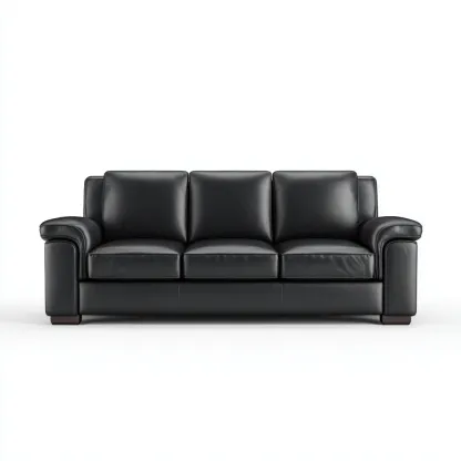 Canapé droit - similicuir - 198x95x92 cm - noir - style contemporain-Nestleify