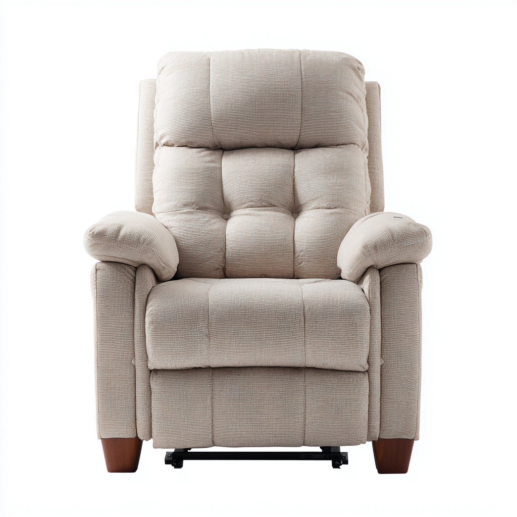 Fauteuil relax inclinable - tissu - 90x95x103 cm - beige - style moderne-Nestleify