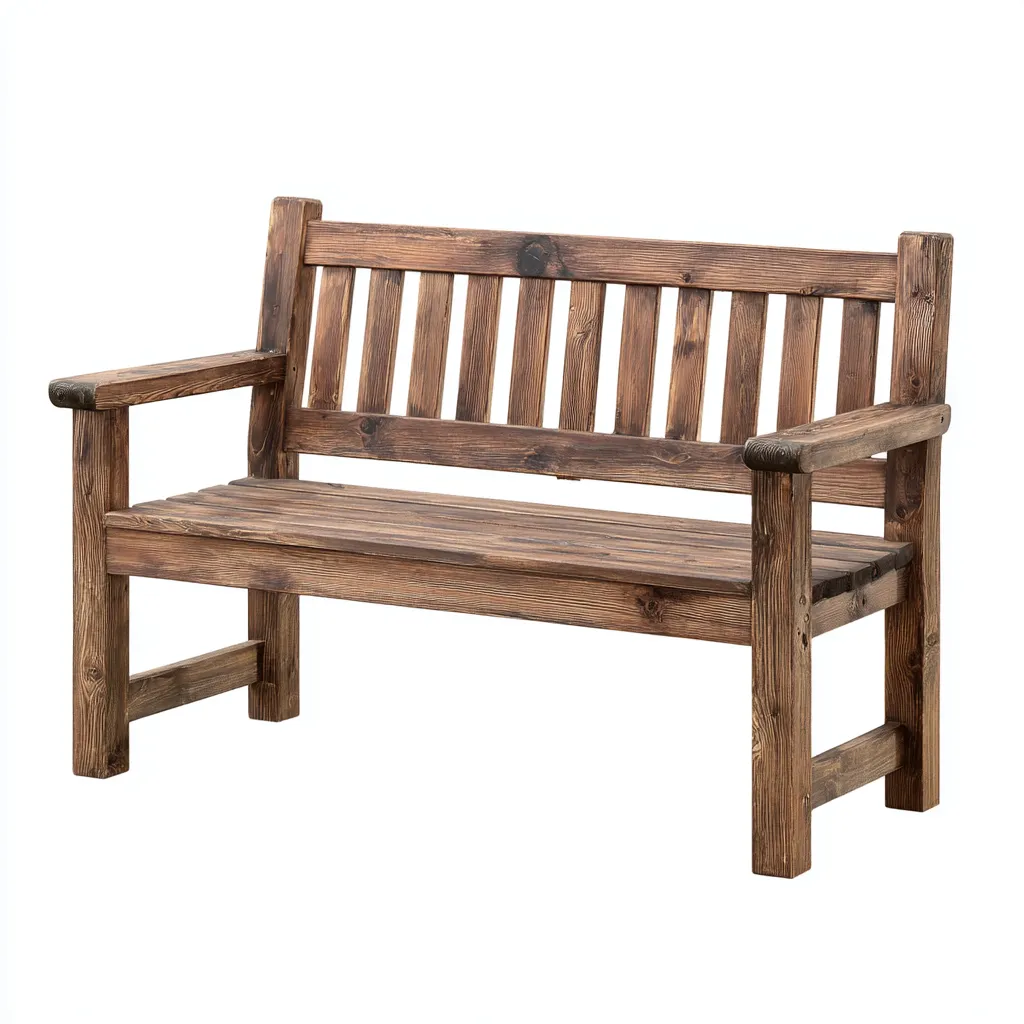 Banc de jardin - bois - 128x58x88 cm - marron foncé - style rustique-Nestleify