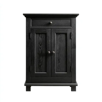 Meuble à chaussures - bois - 70x33x95 cm - noir - style moderne-Nestleify