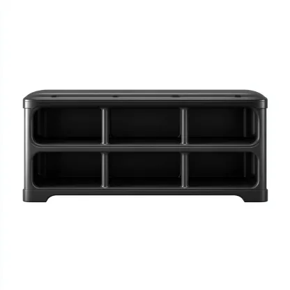 Meuble à chaussures - plastique - 80x32x38 cm - noir - style moderne-Nestleify