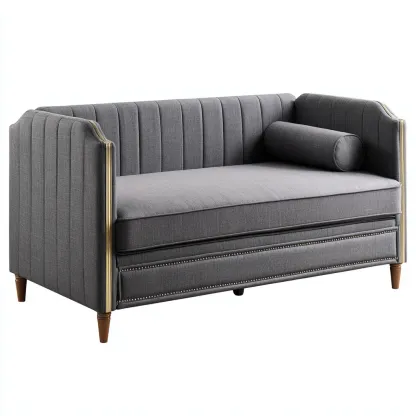 Canapé-lit - tissu - 195x95x90 cm - gris - style moderne-Nestleify