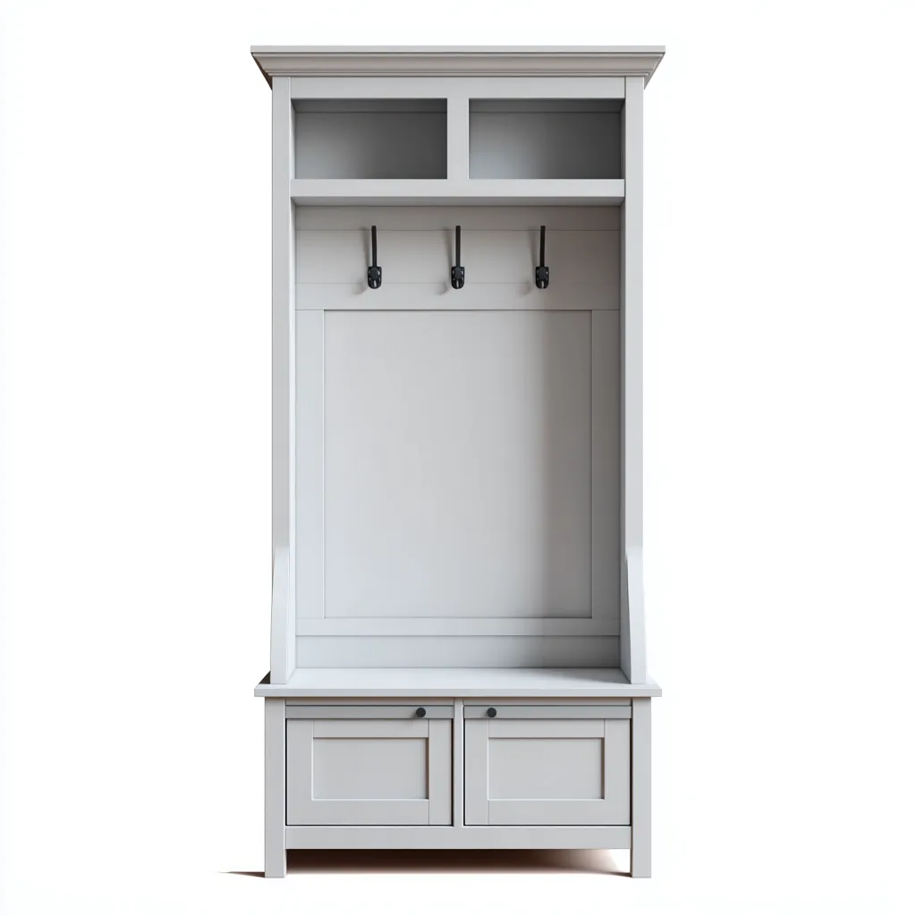 Porte manteau - bois - 110x45x185 cm - blanc - style classique-Nestleify