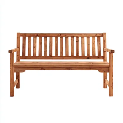 Banc de jardin - bois - 150x62x92 cm - bois naturel - style classique-Nestleify