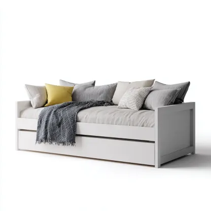 Canapé-lit - bois - 200x90x85 cm - blanc - design moderne-Nestleify