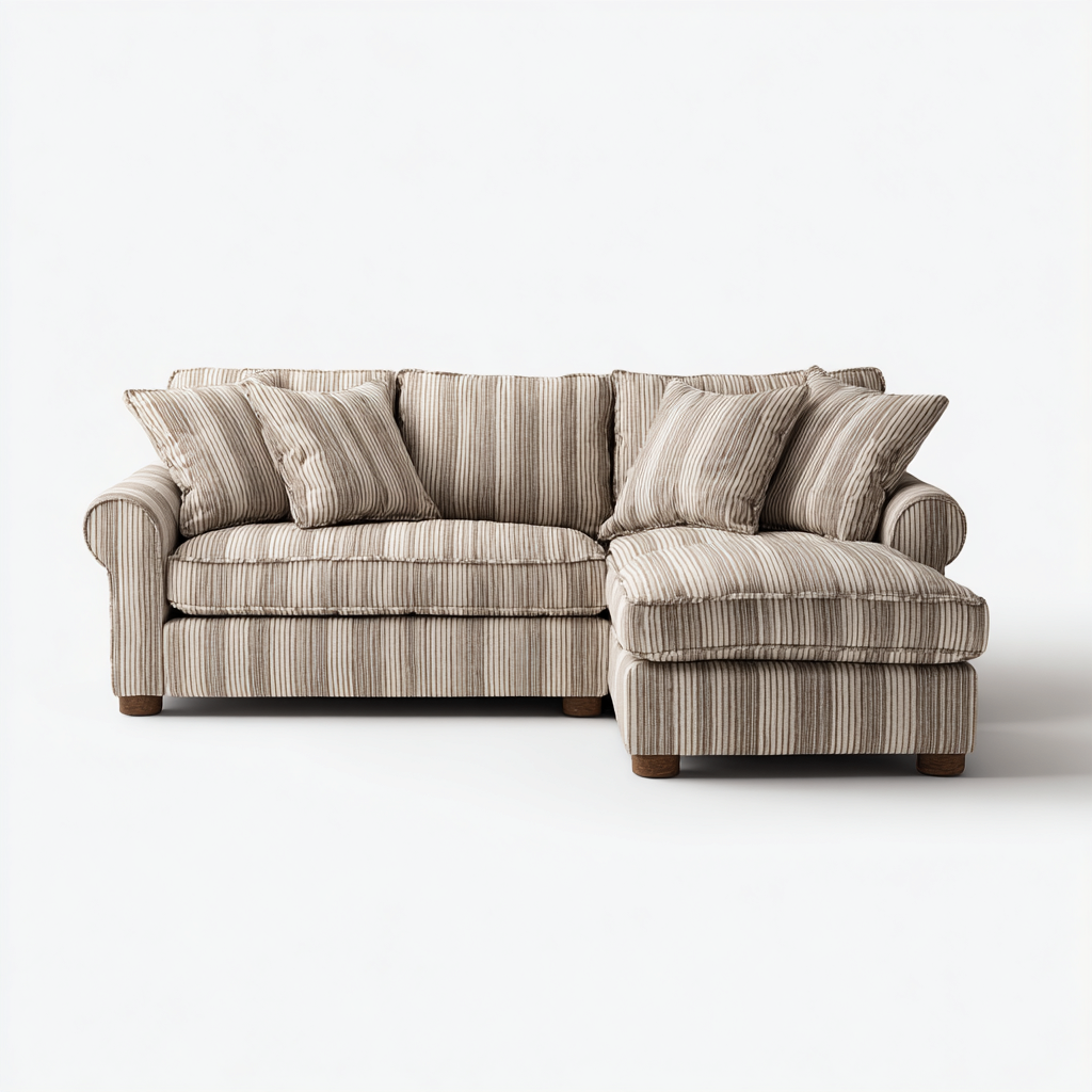 Canapé d'angle - tissu - 250x160x88 cm - beige - design contemporain-Nestleify