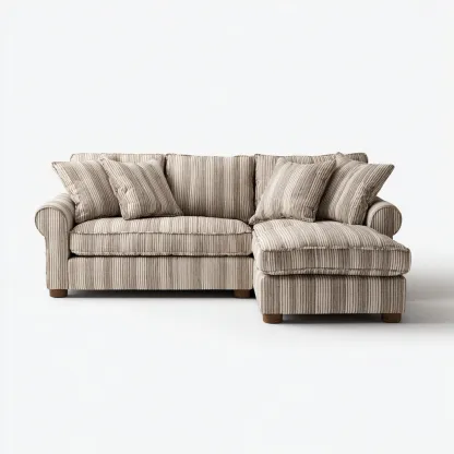 Canapé d'angle - tissu - 250x160x88 cm - beige - design contemporain-Nestleify