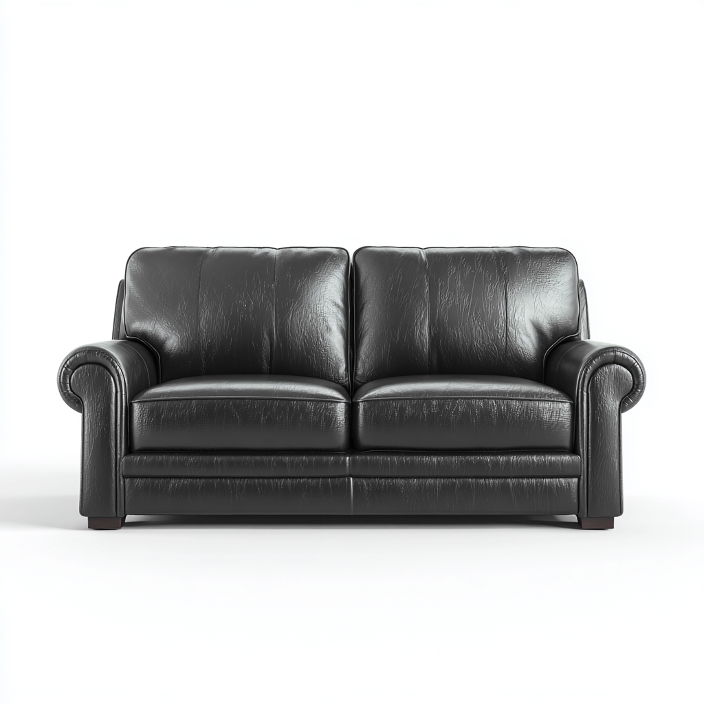 Canapé droit - similicuir - 168x93x90 cm - noir - style classique-Nestleify