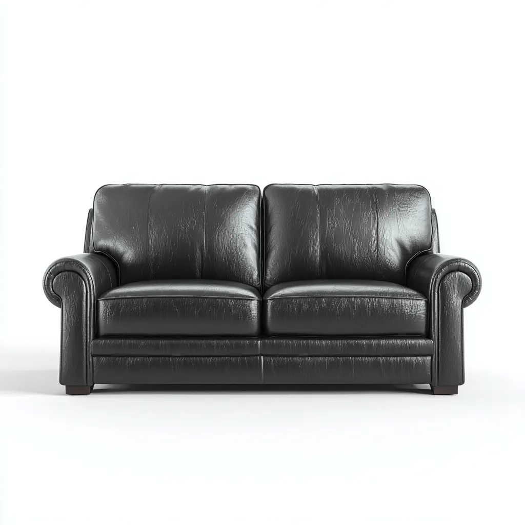 Canapé droit - similicuir - 168x93x90 cm - noir - style classique-Nestleify