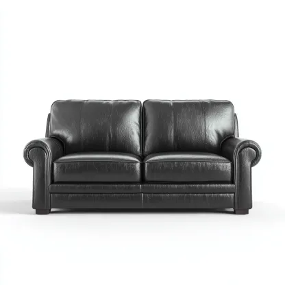 Canapé droit - similicuir - 168x93x90 cm - noir - style classique-Nestleify