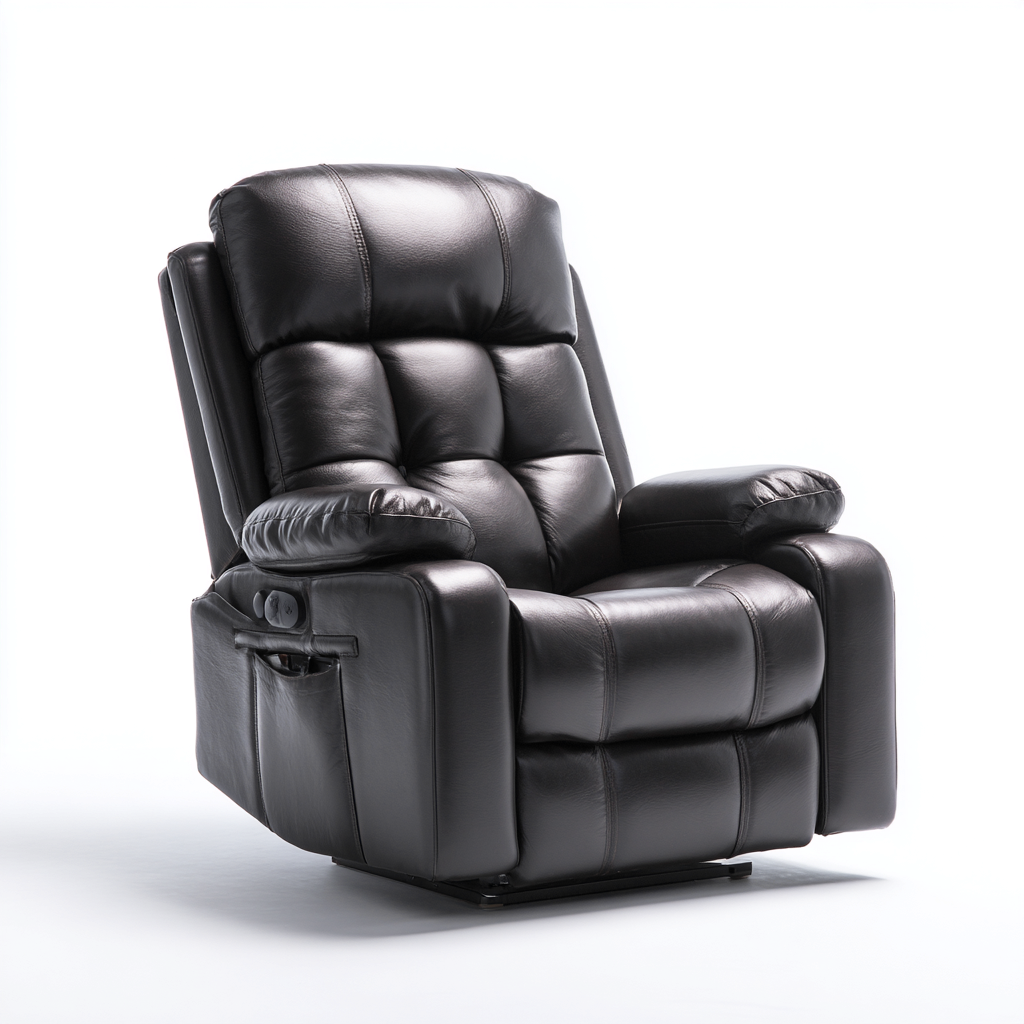 Fauteuil relax inclinable - cuir synthétique - 95x90x105 cm - noir - design ergonomique-Nestleify
