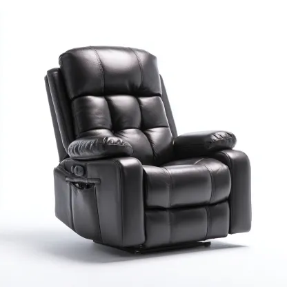 Fauteuil relax inclinable - cuir synthétique - 95x90x105 cm - noir - design ergonomique-Nestleify