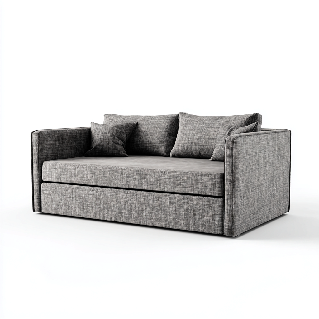 Canapé-lit - tissu - 195x95x85 cm - gris - style moderne-Nestleify