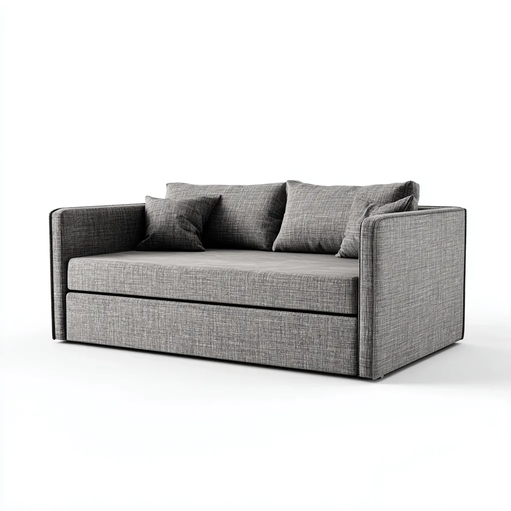 Canapé-lit - tissu - 195x95x85 cm - gris - style moderne-Nestleify