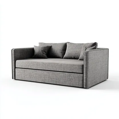 Canapé-lit - tissu - 195x95x85 cm - gris - style moderne-Nestleify