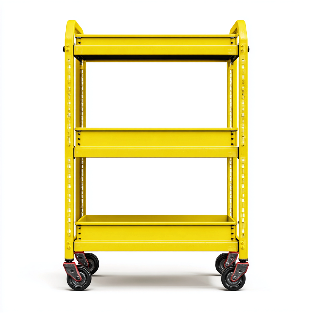 Dessertes et chariots - métal - 70x40x95 cm - jaune - style industriel-Nestleify