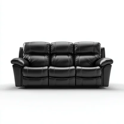 Canapé droit en simili cuir 198x96x100 cm noir - pour salon - style confort moderne-Nestleify