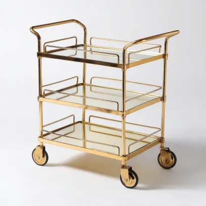 Dessertes et chariots - metal-glass - 78x42x93 cm - doré - vintage luxe-Nestleify