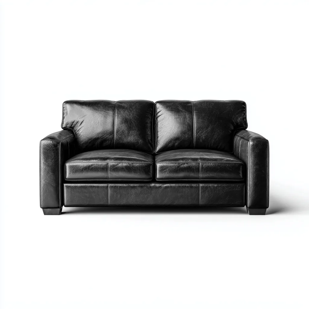 Canapé droit - similicuir - 165x90x90 cm - noir - design contemporain-Nestleify