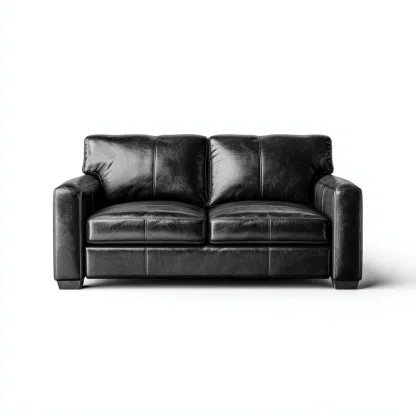 Canapé droit - similicuir - 165x90x90 cm - noir - design contemporain-Nestleify