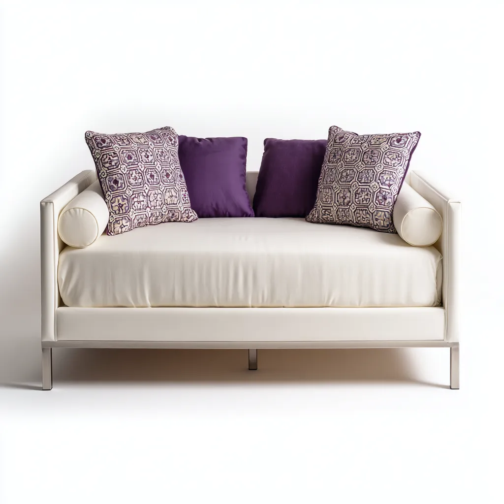 Canapé-lit - tissu - 195x85x80 cm - blanc - style contemporain-Nestleify