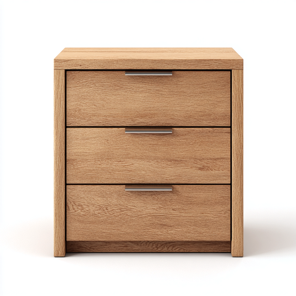 Table de chevet - bois - 45x40x60 cm - brun clair - design contemporain-Nestleify