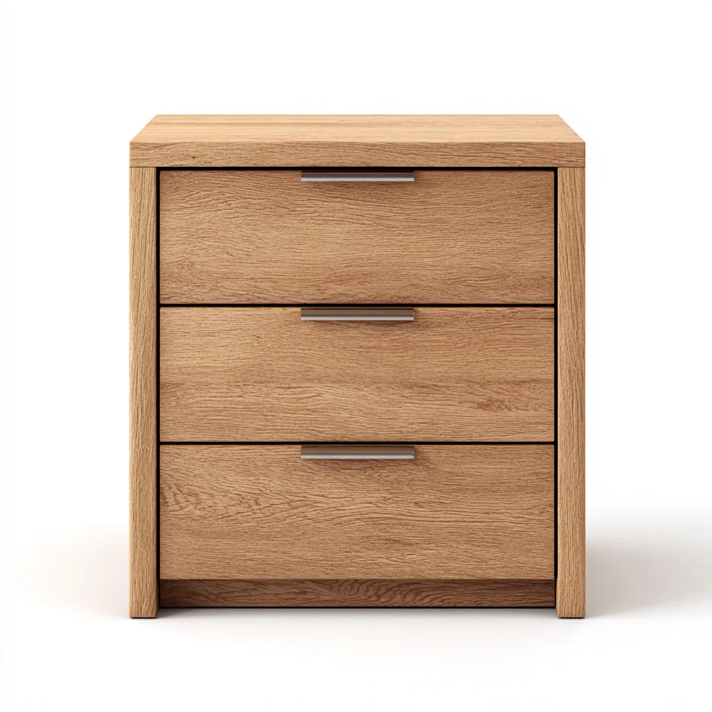 Table de chevet - bois - 45x40x60 cm - brun clair - design contemporain-Nestleify